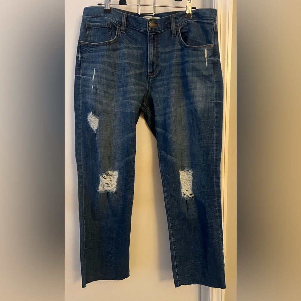 EUC Banana Republic Distressed Crop Boyfriend Jeans| Soft Premium Denim